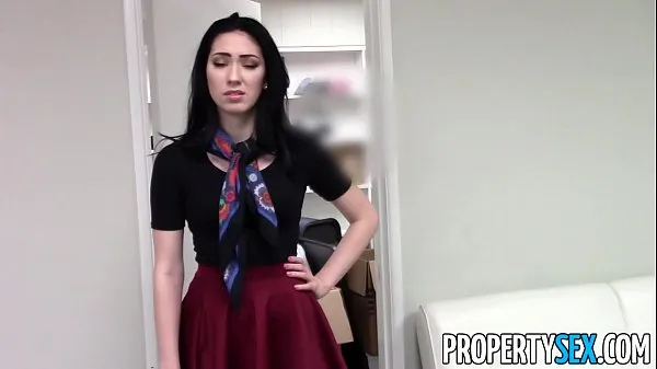 Hot PropertySex - Beautiful brunette real estate agent home office sex video fine Movies