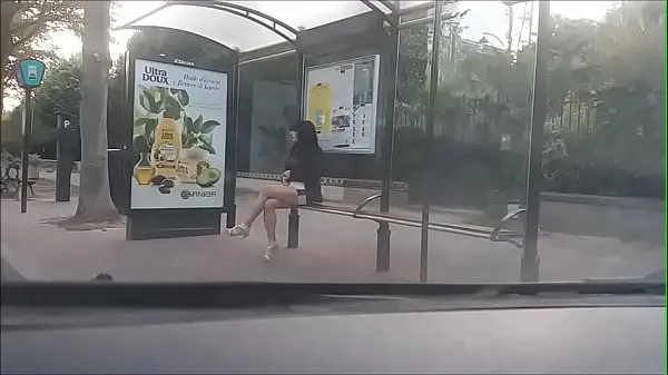 Hotte bitch at a bus stop fine film