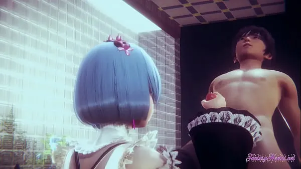 Re Zero Hentai - Rem Handjob con POV (sin censura) - Juego de anime manga japonés asiático porno buenas películas calientes