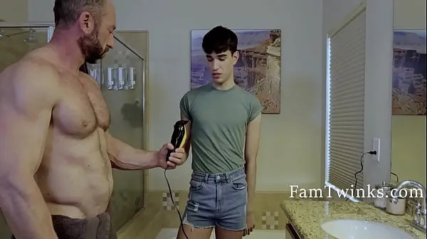 Hot Shy Stepson Helps Stepdad Shave His Balls fine Movies