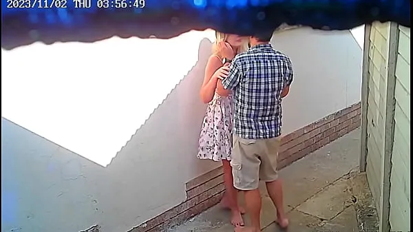 인기 Cctv camera caught couple fucking outside public restaurant 고급 영화