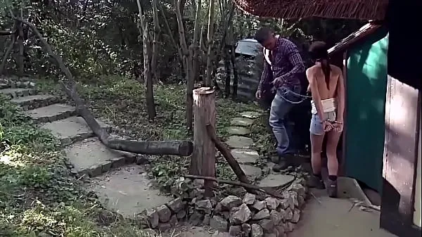 Hotte Lumberjacks have they captured girls. The first victim. Part 2. She suffers blindfolded, while he paddling her perfect ass, and fucks her in handcuffs fine filmer